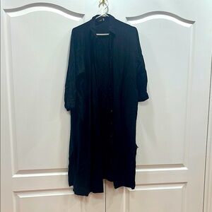 Black Long Button-Up Dress